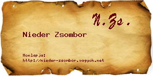 Nieder Zsombor névjegykártya